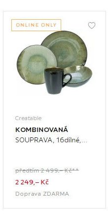KOMBINOVANÁ SOUPRAVA, 16dílné