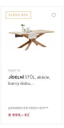 JÍDELNÍ STŮL, akácie, barvy dubu