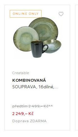 Creatable KOMBINOVANÁ SOUPRAVA, 16dílné