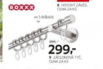 9 ZÁCLONOVÁ TYČ, CENA ZA KS