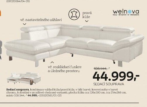 Sedací souprava welnova (bílá)