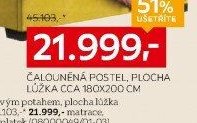 ČALOUNĚNÁ POSTEL, PLOCHA LŮŽKA CCA 180X200 CM