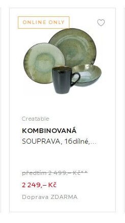 Creatable KOMBINOVANÁ SOUPRAVA, 16dílné