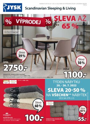 akční leták Jysk 20.7.2022-2.8.2022