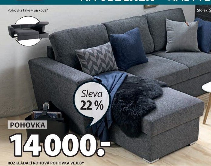 Rozkládací rohová pohovka VEJLBY