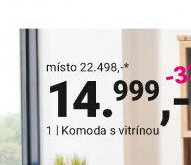 Komoda s vitrínou