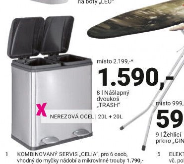 Nášlapný dvoukoš TRASH