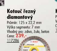 Kotouč řezný diamantový