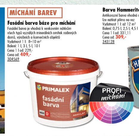 Fasádní barva báze pro míchání