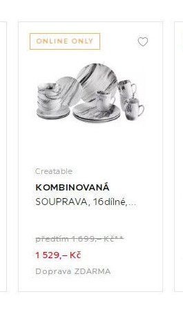 Creatable KOMBINOVANÁ SOUPRAVA, 16dílné