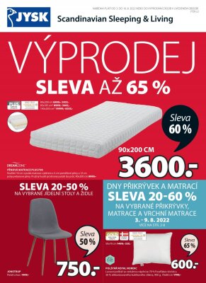 akční leták Jysk 3.8.2022-16.8.2022