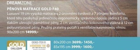Pěnová matrace GOLD F40