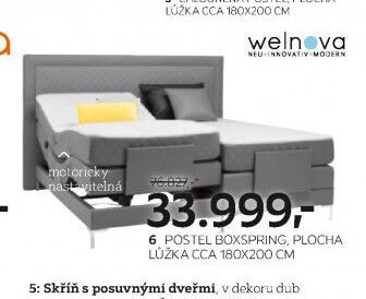 Postel boxspring, plocha lůžka cca 180x200 cm