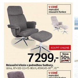 Relaxační křeslo s podnožkou Sudbury
