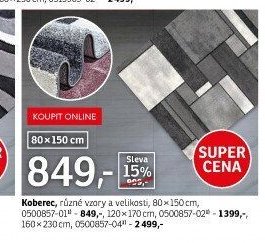 Koberec, různé vzory a velikosti