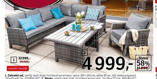 Zahradní set (sedačka, stolek, křeslo)