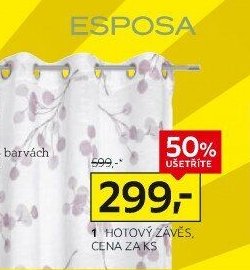 Hotový závěs