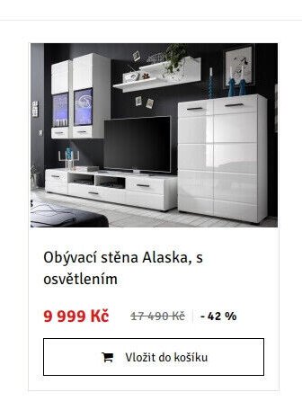 Obývací stěna Alaska, s osvětlením