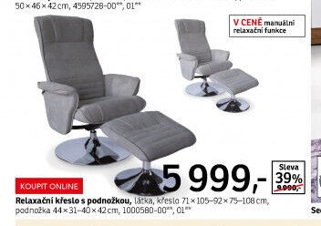 Relaxační křeslo s podnožkou
