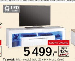TV stolek, bílá