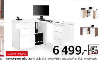 Rohový psací stůl