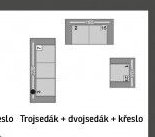 Trozsedák + dvojsedák + křeslo