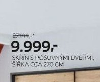 SKŘÍŇ S POSUVNÝMI DVEŘMI, ŠÍŘKA CCA 270 CM