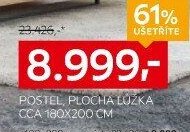 POSTEL, PLOCHA LŮŽKA CCA 180X200 CM