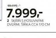 2. SKŘÍŇ S POSUVNÝMI DVEŘMI, ŠÍŘKA CCA 170 CM