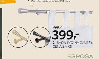 sada tyčí na závěsy
