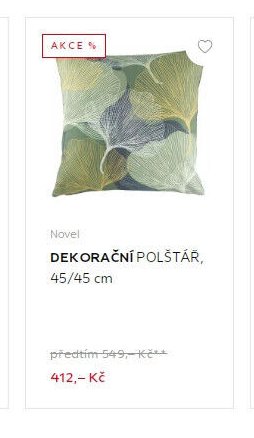 Novel DEKORAČNÍ POLŠTÁŘ, 45/45 cm