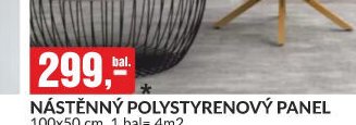 NÁSTĚNNÝ POLYSTYRENOVÝ PANEL 100x50 cm, 1 bal= 4m2