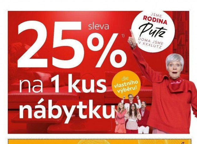 Sleva 25% na 1 kus nábytku