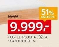 POSTEL, PLOCHA LŮŽKA CCA 180X200 CM