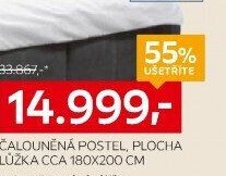 ČALOUNĚNÁ POSTEL, PLOCHA LŮŽKA CCA 180X200 CM