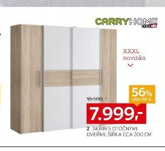2 SKŘÍŇ S OTOČNÝMI DVEŘMI, ŠÍŘKA CCA 200 CM