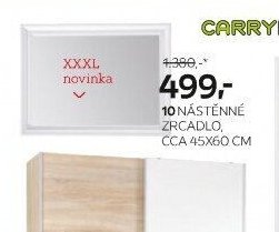 10 NÁSTĚNNÉ ZRCADLO, CCA 45X60 CM