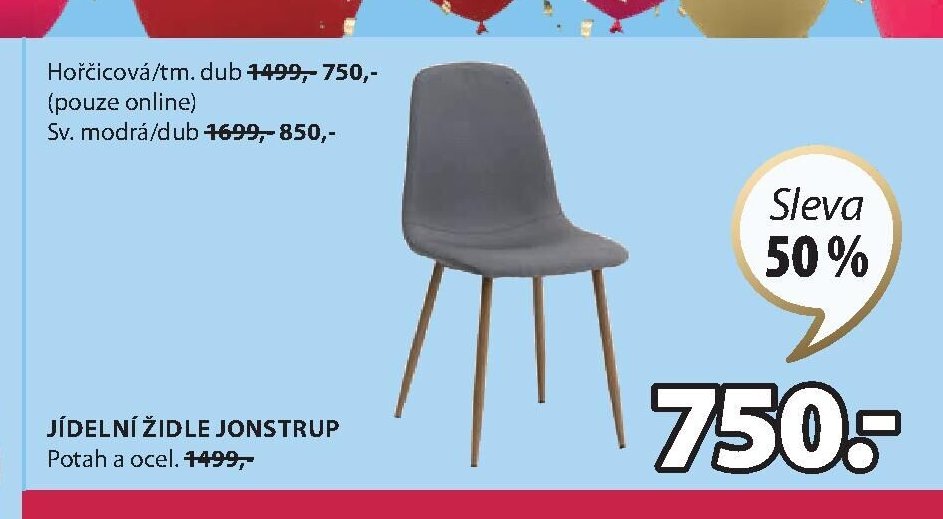 JÍDELNÍ ŽIDLE JONSTRUP Hořčicová/tm. dub