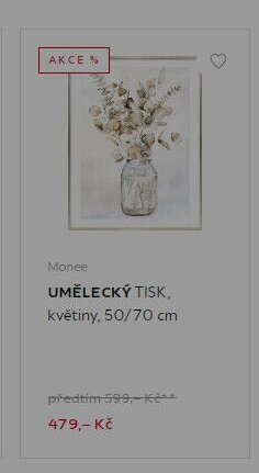 Monee UMĚLECKÝ TISK, květiny, 50/70 cm