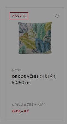 Novel DEKORAČNÍ POLŠTÁŘ, 50/50 cm