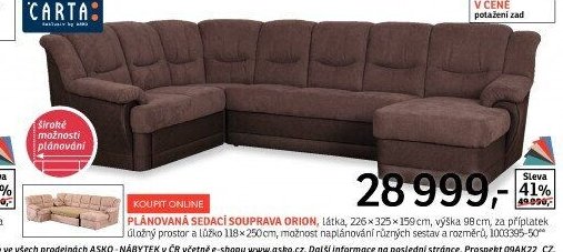 Plánovaná sedací souprava Orion