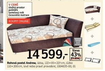 Rohová postel Andrew