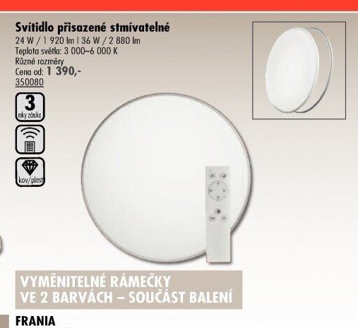 Svítidlo přisazené stmívatelné