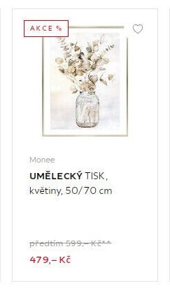 Monee UMĚLECKÝ TISK, květiny, 50/70 cm