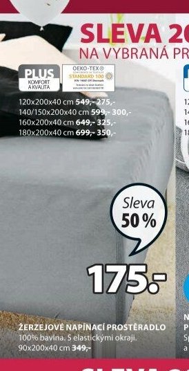 Žerzejové napínací prostěradlo