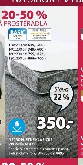 Nepropustné klasické prostěradlo