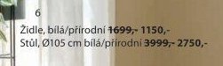 Židle, bílá/přírodní
