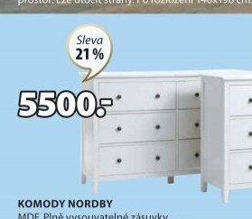 Komoda NORDBY 3+3 zásuvky