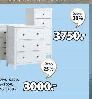 Komoda NORDBY 5 zásuvek