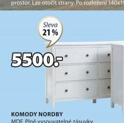Komoda NORDBY 3+3 zásuvky